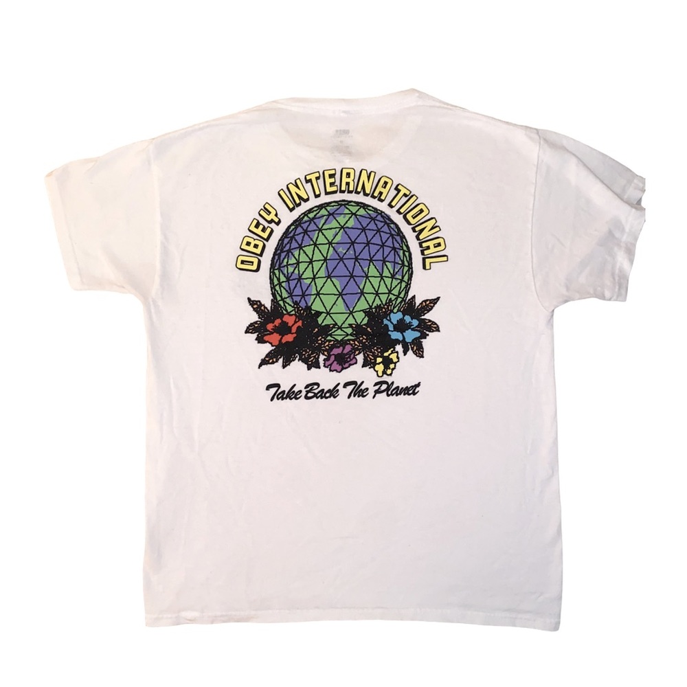 Women’s OBEY white tee - Take Back The Planet Tshirt